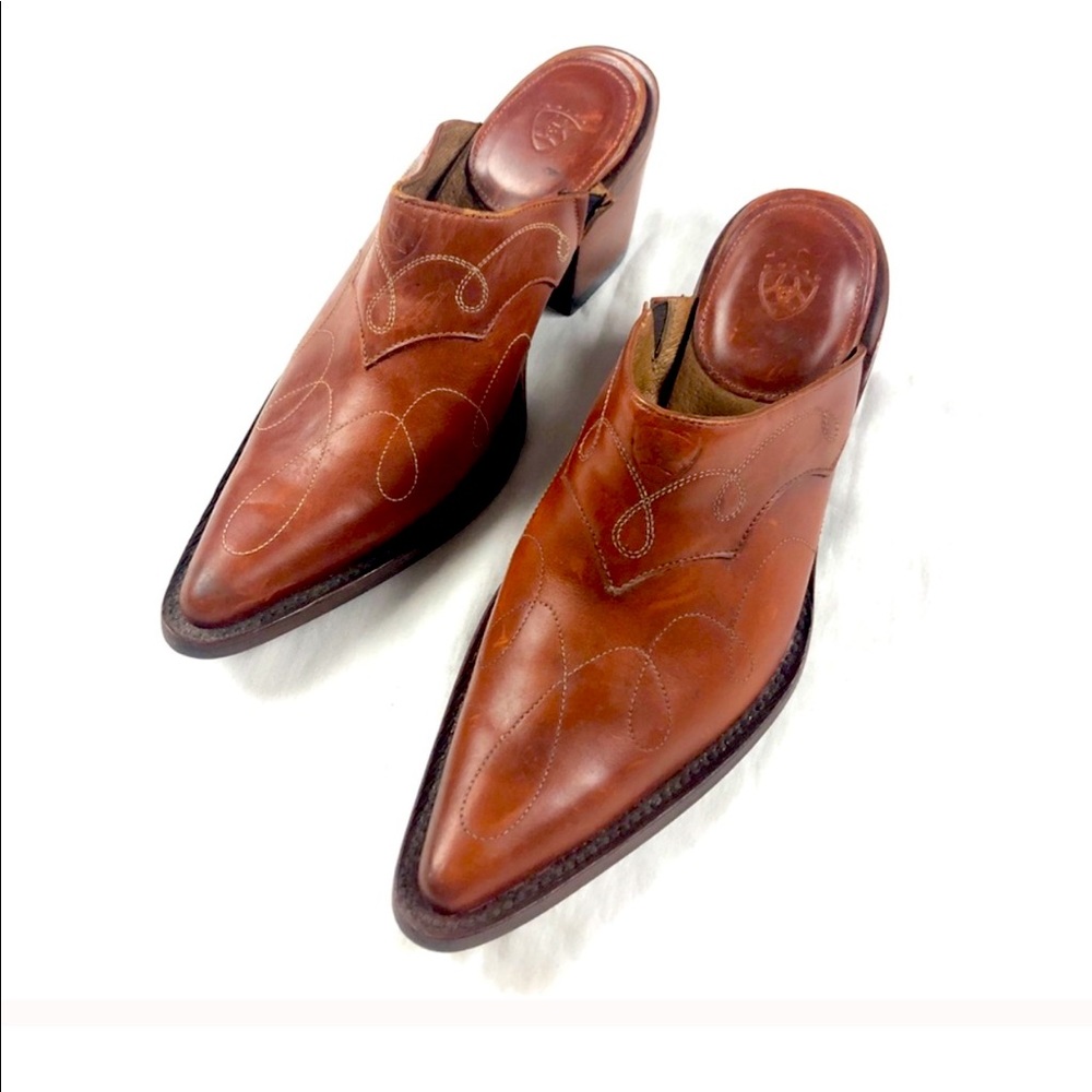 Ariat brown western mules slip on size 6B
